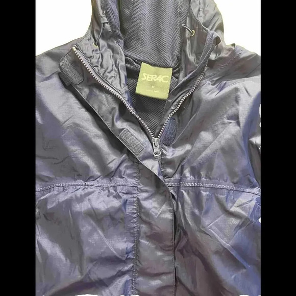 Navy Blue Serac Lightweight Raincoat Medium Preppy Back To School - Picture 2 of 7